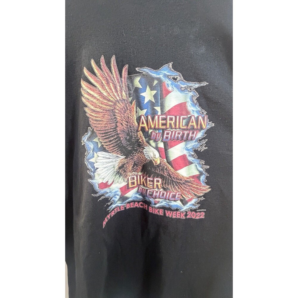 Men's 4XL Biker T-shirt American by birth/Biker by choice Long Sleeve
